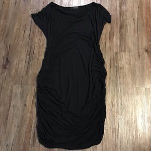 Black fitted maternity dress